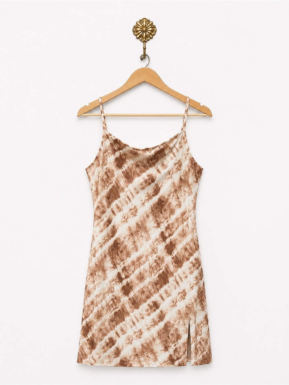 Shein tie dye spaghetti strap lounge fitted midi slip dress M